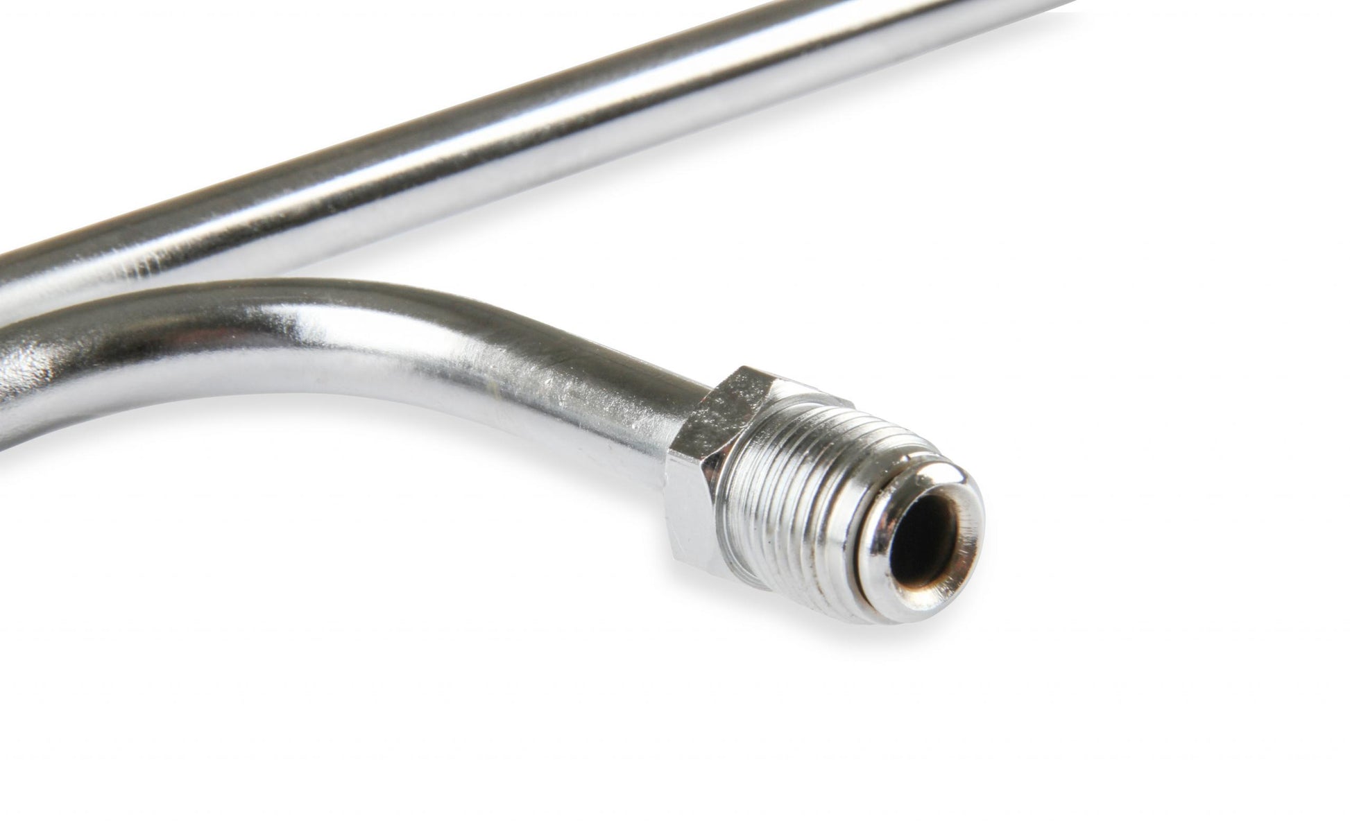 Fuel Line 3/8 Inch Dual Inlet Chrome Fits Holley 4150 style Carburetors with 9-5/16 Inch centers Mr Gasket-4