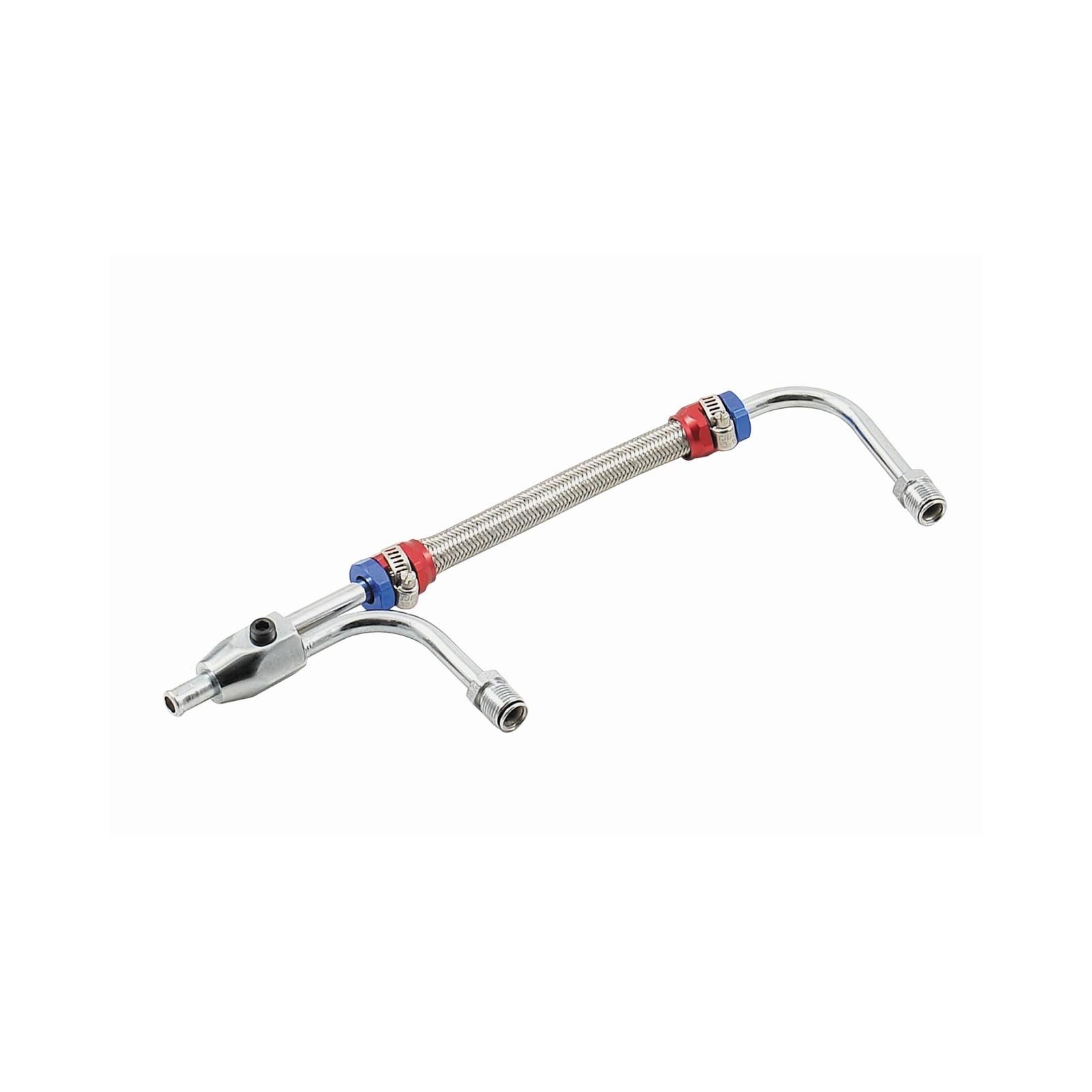 Adjustable Fuel Line with Red and Blue Hose Ends Fits Holley 4150 & 4160 Series Carburetors Mr Gasket
