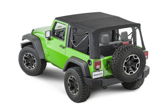 MasterTwill Full Hardware Top Tinted Glass For 07-18 Jeep Wrangler JK 2 Dr Black Master Twill MasterTop-1