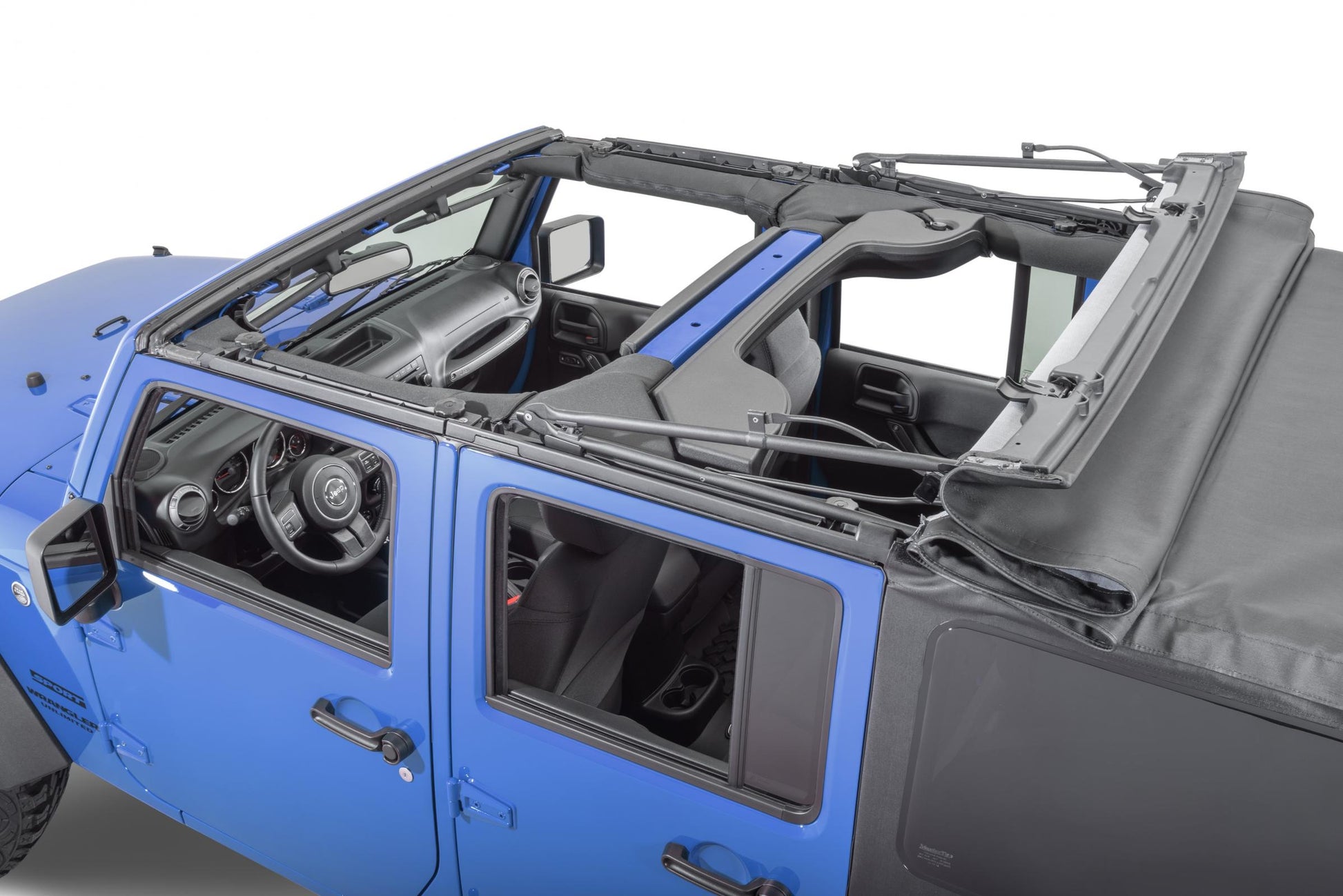 Jeep Full Hardware Top No Doorskins Tinted Glass For 10-18 Jeep JK Wrangler 4 Door Black Diamond MasterTop-2