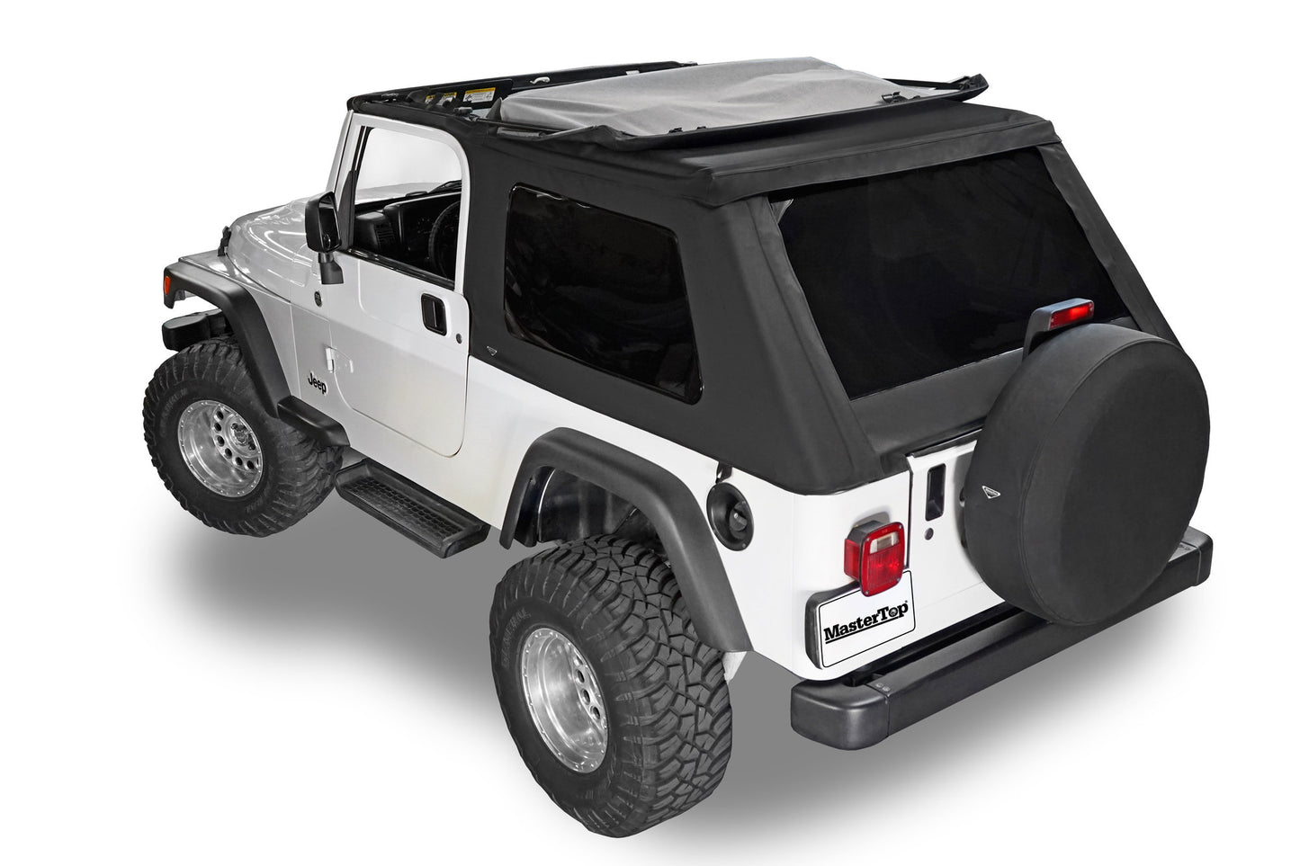 Fast Back Fabric Only Repl. Top No Doorskins Tinted Glass 04-06 LJ Unl. Jeep Wrangler MasterTop-5