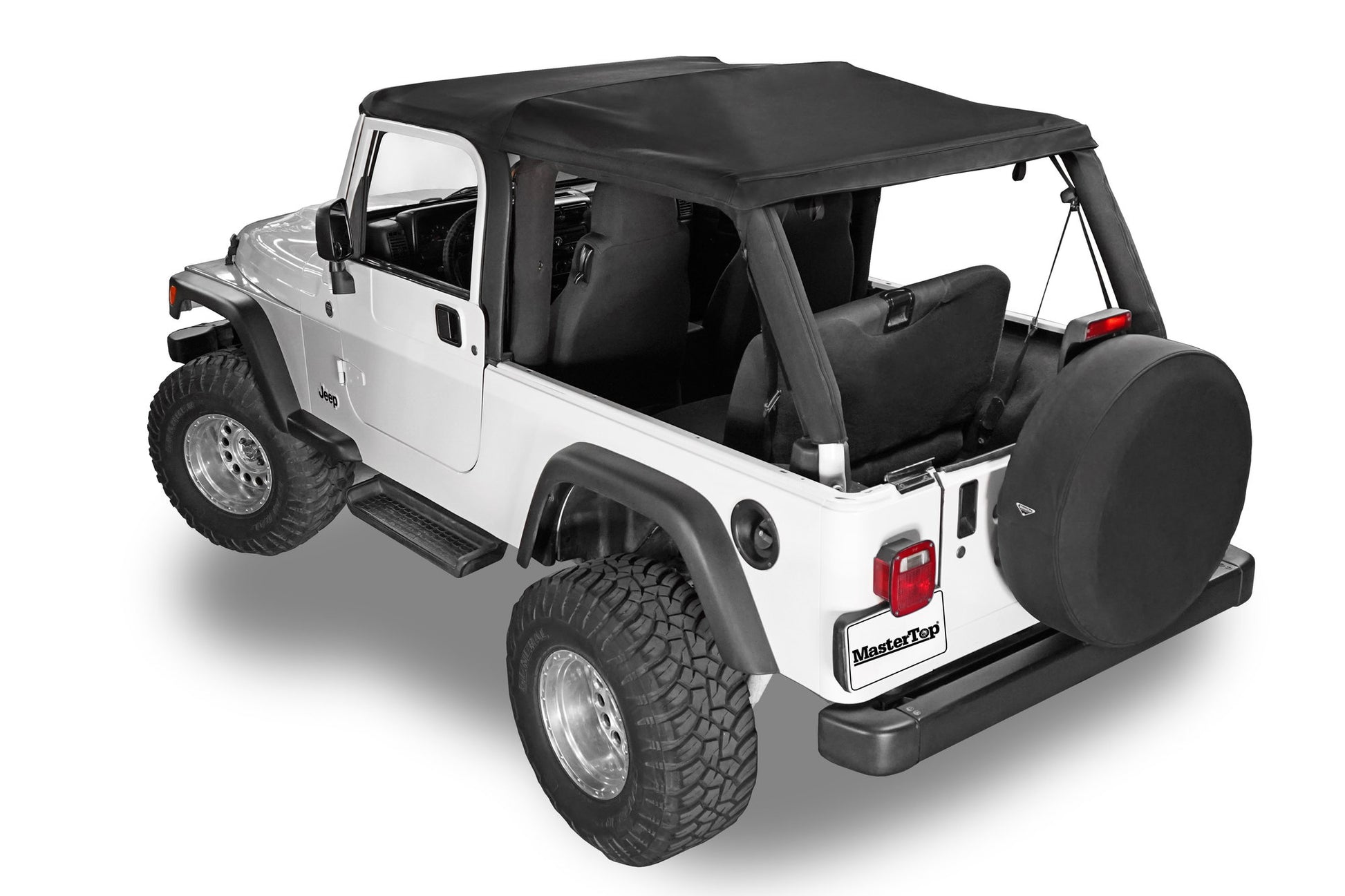 Fast Back Fabric Only Repl. Top No Doorskins Tinted Glass 04-06 LJ Unl. Jeep Wrangler MasterTop-7