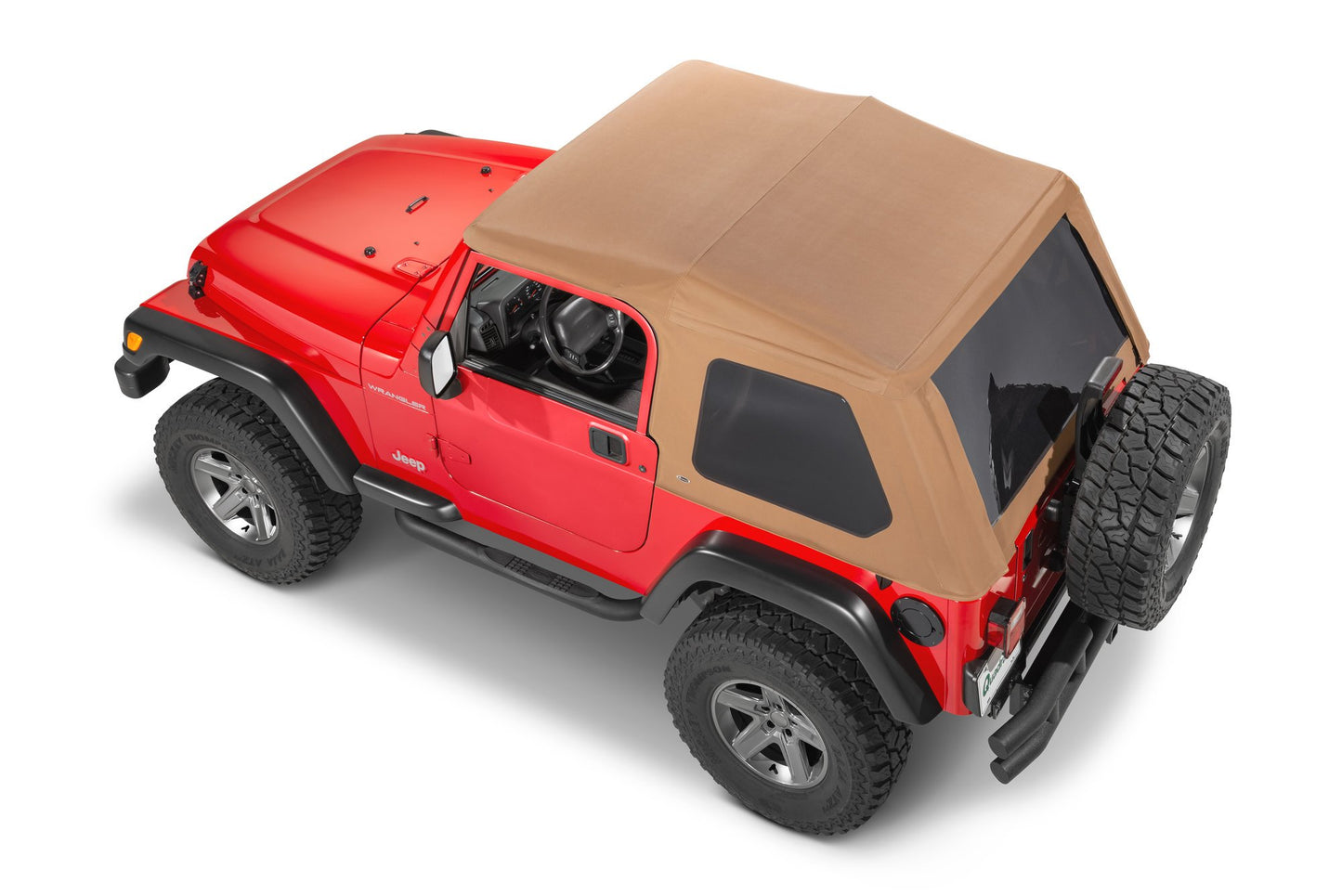 Jeep TJ Fast Back Fabric Replacement Top No Doorskins Tinted Glass 97-06 Jeep Wrangler MasterTop-12