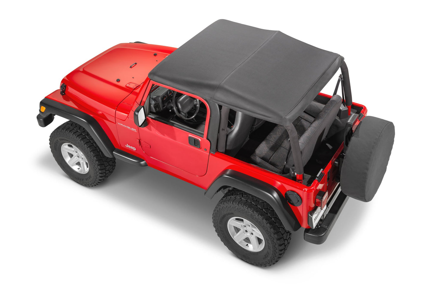 MasterTop Jeep TJ Fast Back Fabric Replacement Top No Doorskins Tinted Glass 97-06 Jeep Wrangler MasterTop