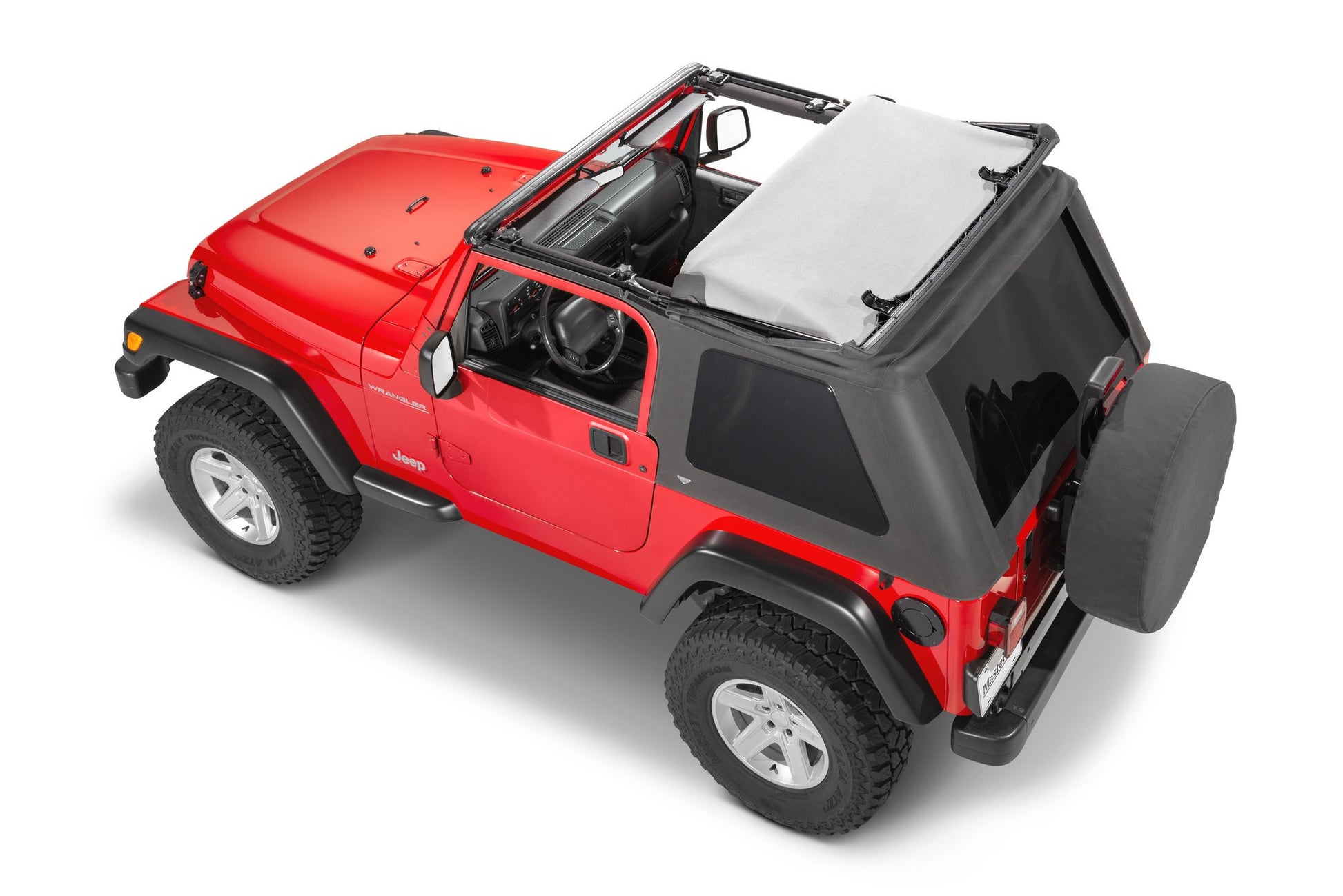 MasterTop Jeep TJ Fast Back Fabric Replacement Top No Doorskins Tinted Glass 97-06 Jeep Wrangler MasterTop