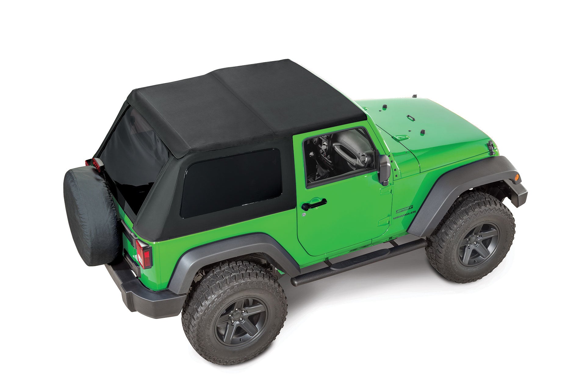 MasterTop Fast Back Fabric Repl. Top No Doorskins Tinted Glass 07-18 2DR Jeep Wrangler MasterTop