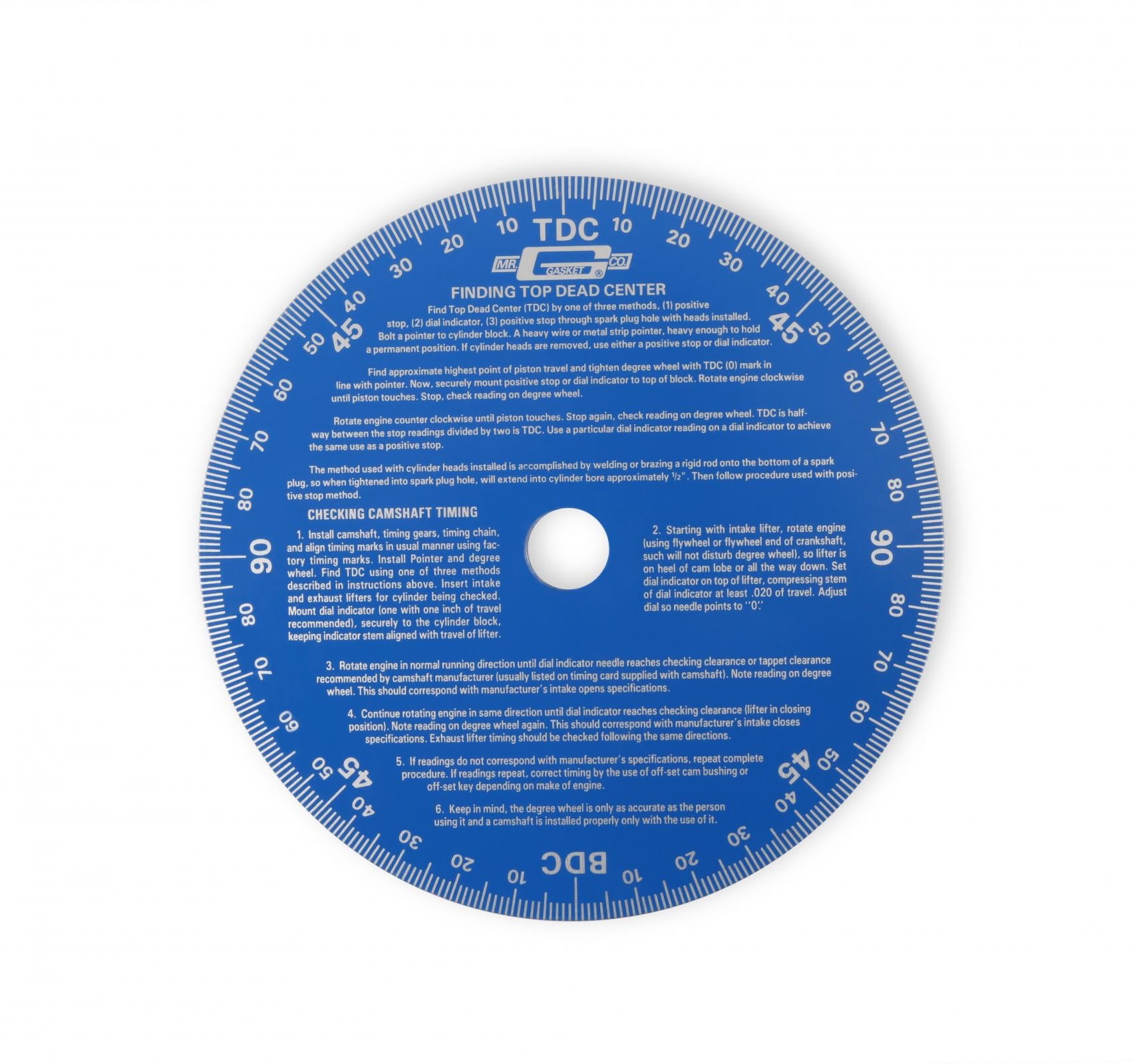 Cam Degree Wheel This universal cam degree wheel has a 7 Inch diameter and is blue Mr Gasket-1