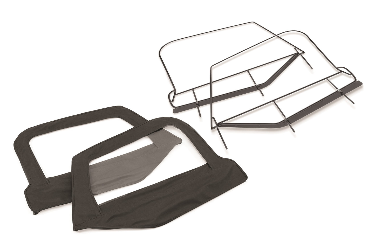 Jeep Fabric Replacement Upper Door Skins & Frame For 97-06 Wrangler TJ Pair MasterTop-3