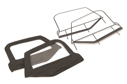 Jeep Fabric Replacement Upper Door Skins & Frame For 97-06 Wrangler TJ Pair MasterTop-3
