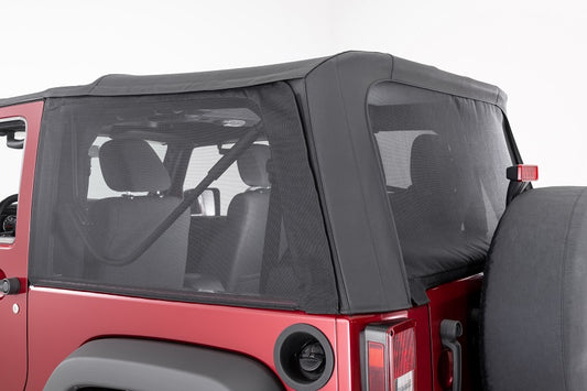 Mesh Trail Screens 2010-2018 2 Dr JK Wrangler with Factory Original or Soft Top 3 piece Kit Black Mesh MasterTop-1