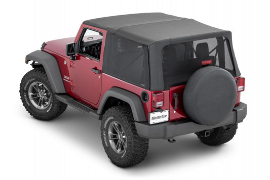 Mesh Trail Screens 2010-2018 2 Dr JK Wrangler with Factory Original or Soft Top 3 piece Kit Black Mesh MasterTop