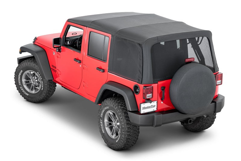 Mesh Trail Screens 2010-2018 4 Dr JKU Wrangler with Factory Original or Soft Top 3 Piece Kit Black Mesh MasterTop