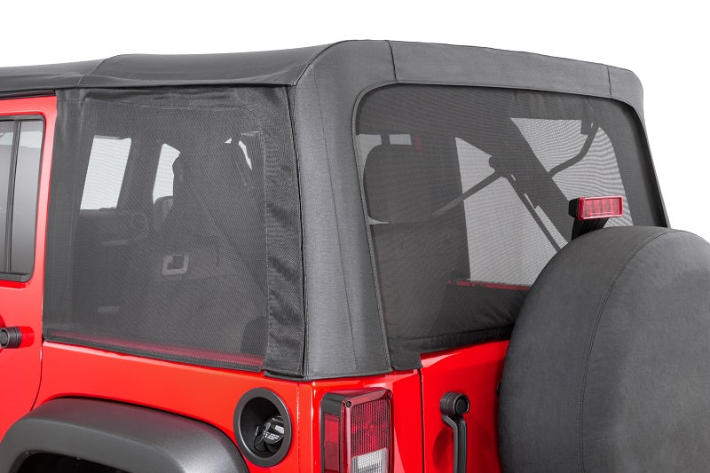 Mesh Trail Screens 2010-2018 4 Dr JKU Wrangler with Factory Original or Soft Top 3 Piece Kit Black Mesh MasterTop-2