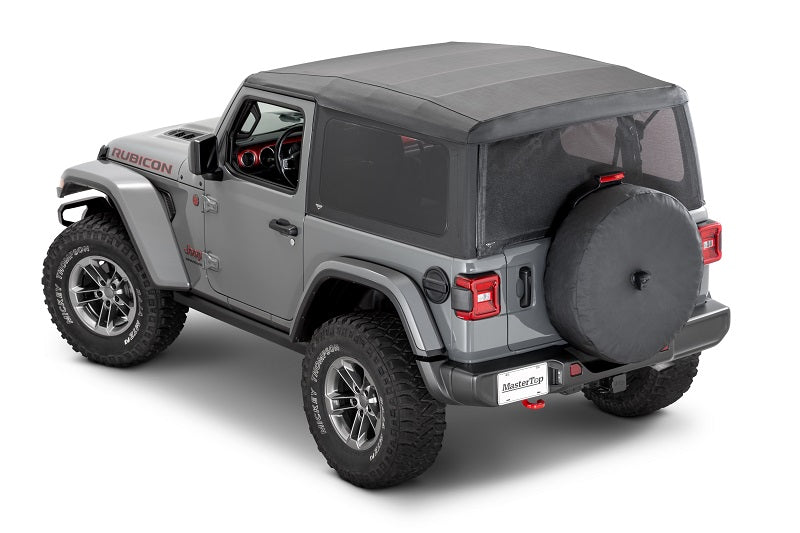 Mesh Trail Screens 2018-2024 2 Dr JL Wrangler with Factory Soft Top 3 piece Kit Black Mesh MasterTop-1