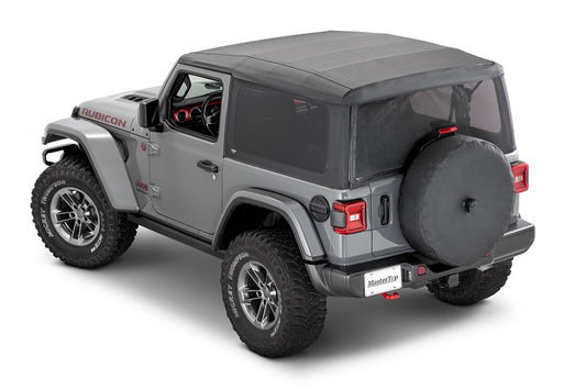 Mesh Trail Screens 2018-2024 2 Dr JL Wrangler with Factory Soft Top 3 piece Kit Black Mesh MasterTop-1