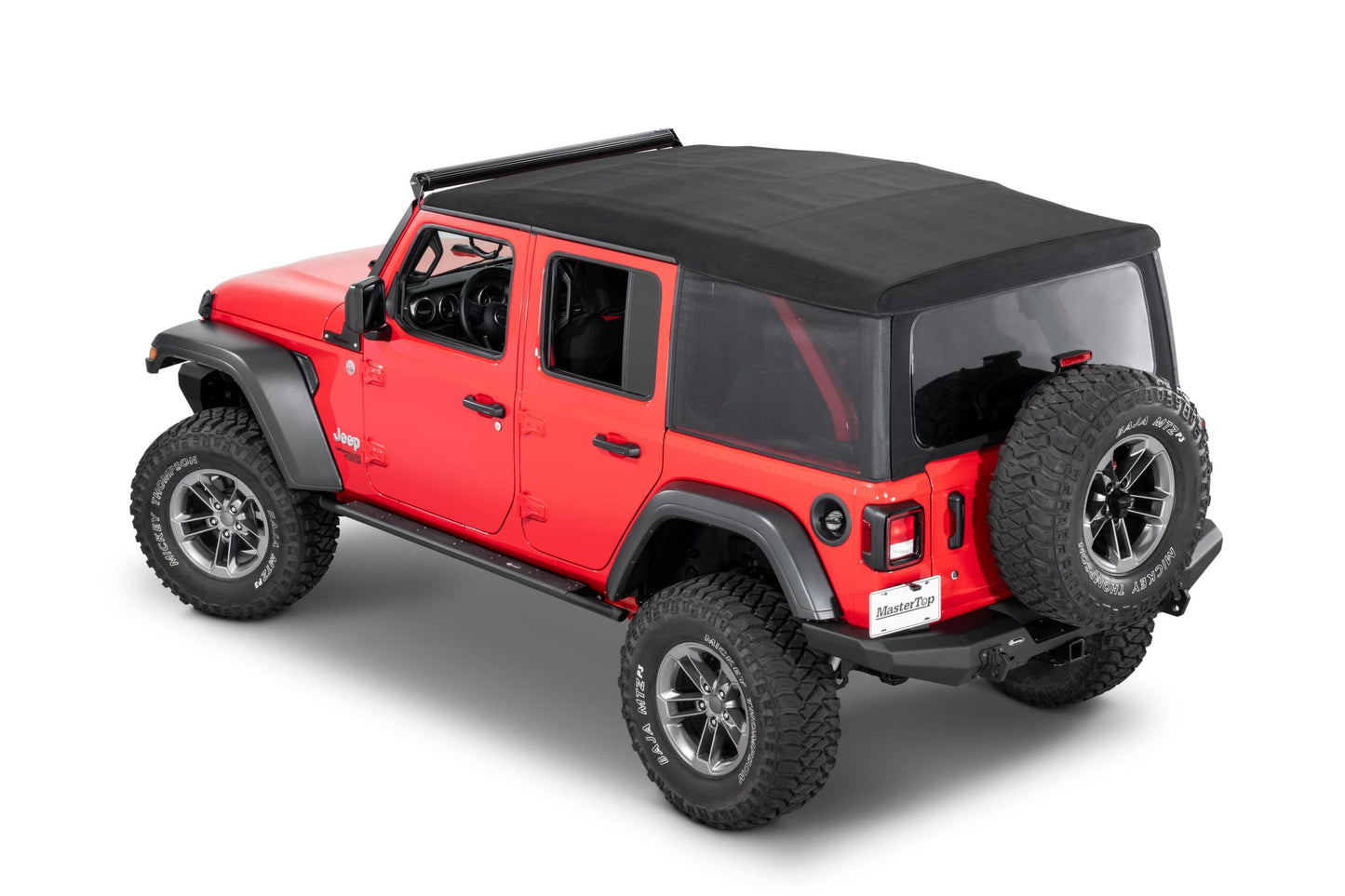 Mesh Trail Screens 2018-2024 4 Dr JLU Wrangler with Factory Soft Top 3 Piece Kit Black Mesh MasterTop-2