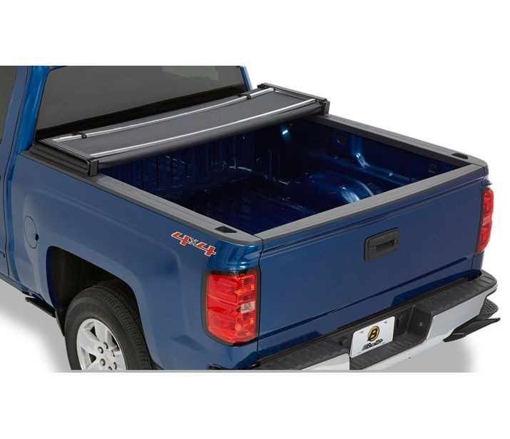 Bestop EZ-Fold Soft Tri-Fold Tonneau Cover For Nissan 2005-2024 Frontier Black Tailgate Spoiler Not Included Bestop