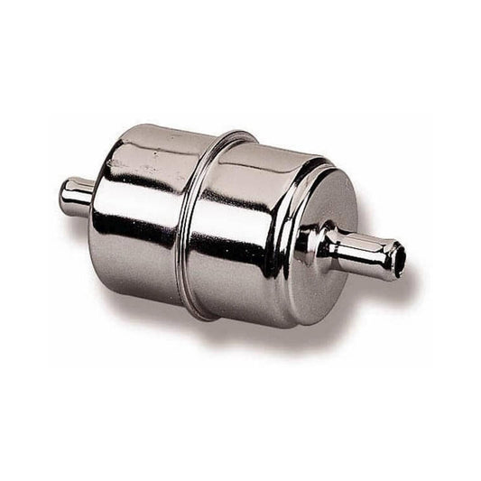 Chrome Fuel Filter Street/strip Carbureted Applications Post Filter Universal Fit for 5/16 Fuel Line Holley
