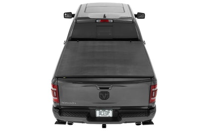 EZ-Fold Soft Tri-Fold Tonneau Cover For Ram 2019-2024 1500 Black Tailgate Spoiler Not Included Bestop-3