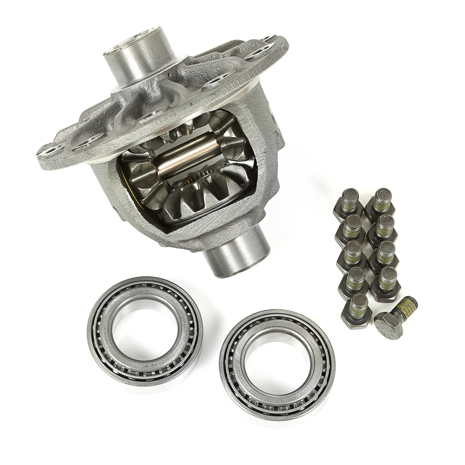 Differential Case Assembly Kit Rear Dana 44 Incl. Diffrntl Carrier Case Internal Gear St Differential Carrier Bearing St w/Bearing Cone Bearing Races 10 1/2 Inch Ring Gear Blts 2007-2018 Jeep Wrangler JK / Jku 07-18 Wrangler JK / Jku OMIX