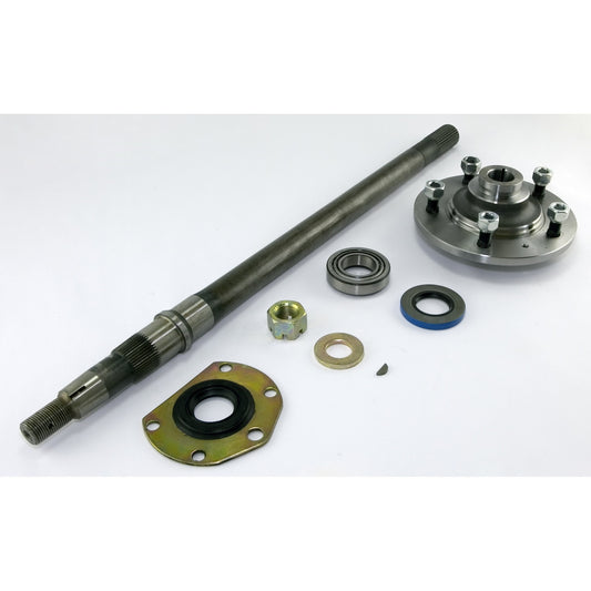 Axle Shaft Kit Amc 20 26.25 Inch Includes Axle Shaft/Hub/Bearing/Cup/Inner Oil Seal/Outer Oil Seal/Nut/Washer/Key Kit Fits The Driver Side Of 76-83 CJ5, 76-81 CJ7 And 81 CJ8 Scrambler OMIX