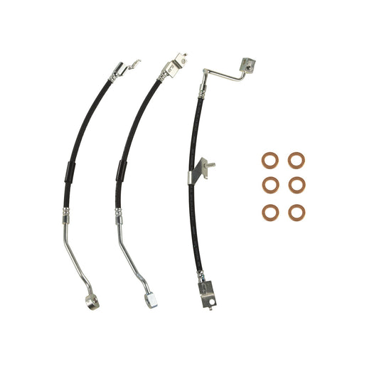 Brake Hose Kit Includes Brake Hoses Copper Washers 1997-2006 Jeep Wrangler TJ OMIX