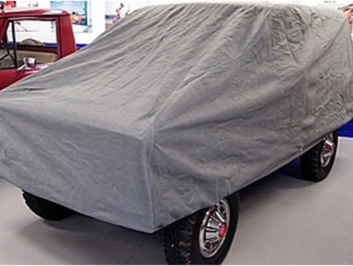 Custom Vehicle Cover 4-Layer Breathable with Lock, Cable & Storage Bag for 1966-1977 Ford Bronco, Grey Rampage