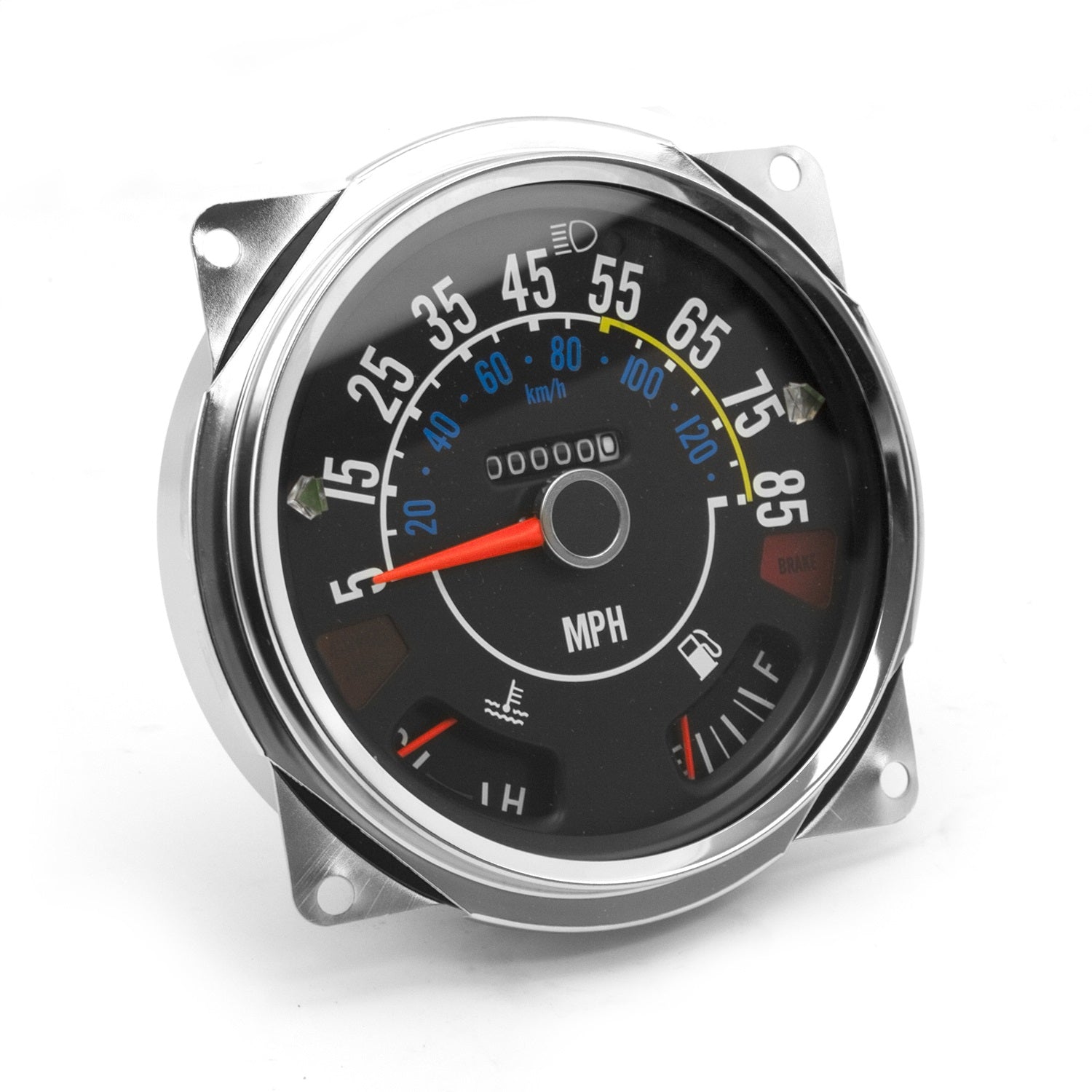 Speedometer Assembly 5-85 Mph Black Face w/Red Pointer 1980-1983 CJ5 1980-1986 CJ7 And 1981-1986 CJ8 And Features A 5-85 Miles Per Hour OMIX