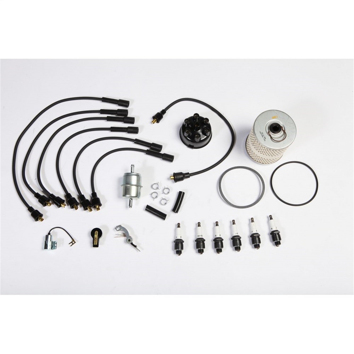 Tune-Up Kit Includes Air Filter/Oil Filter/Point Set/Spark Plugs/Spark Plug Wires/Distributor Cap/Ignition Rotor/Condenser 1954-1964 Truck & Station Wagon OMIX