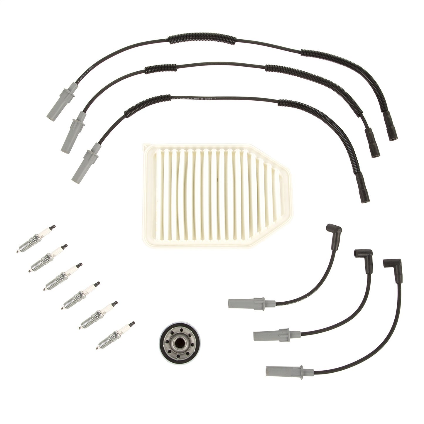 Tune-Up Kit Includes Air Filter/Oil Filter/Spark Plugs/Ignition Wire Set 07-11 Wrangler JK / Jku OMIX