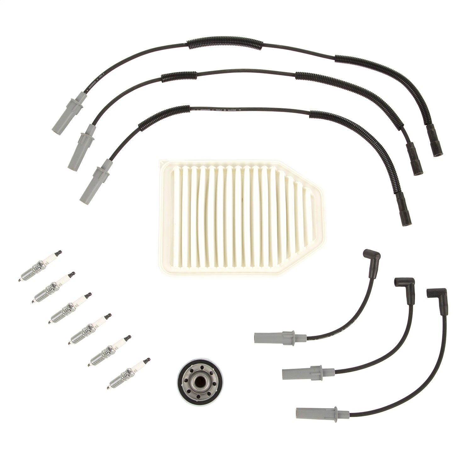 Tune-Up Kit Includes Air Filter/Oil Filter/Spark Plugs/Ignition Wire Set 07-11 Wrangler JK / Jku OMIX