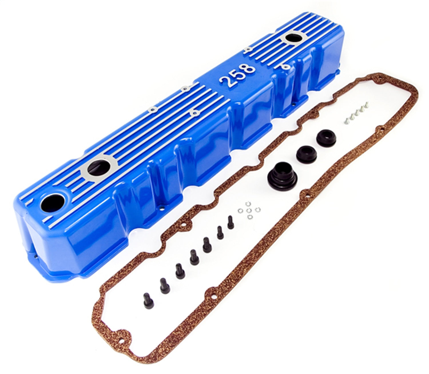 Valve Cover Aluminum w/Gasket 4.2L Logo Blue 1981-1983 CJ5 1981-1986 CJ7 1981-1986 CJ8 Scrambler 1987 Wrangler YJ And OMIX