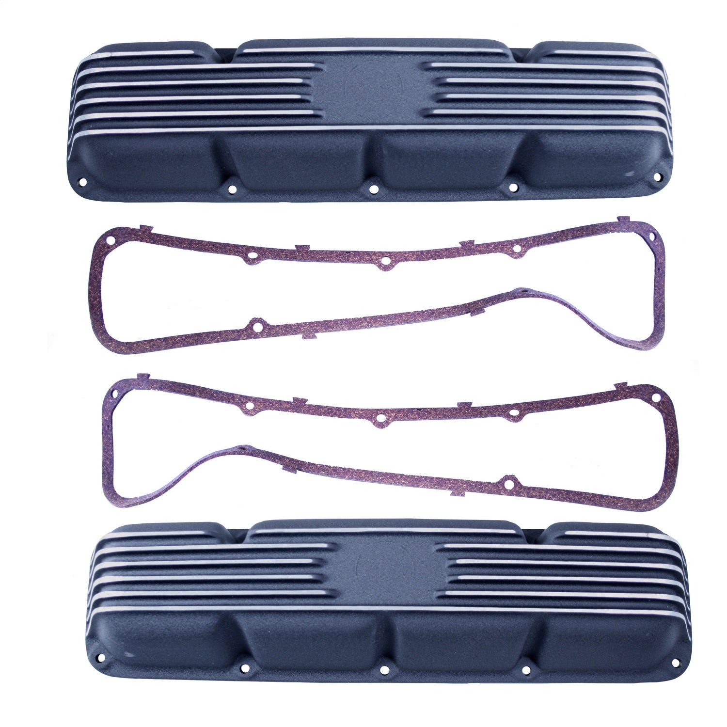 Valve Cover Set Die Cast Aluminum Black Finned Pair 1972-1981 CJ5 1972-1975 CJ6 1976-1981 CJ7 1981 CJ8 Scrambler And 1972-1991 OMIX