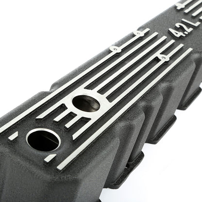 Valve Cover Aluminum Black w/Gasket Hardware 4.2L Logo 1981-1983 CJ5 1981-1986 CJ7 1981-1986 CJ8 Scrambler 1987 Wrangler YJ And OMIX-1