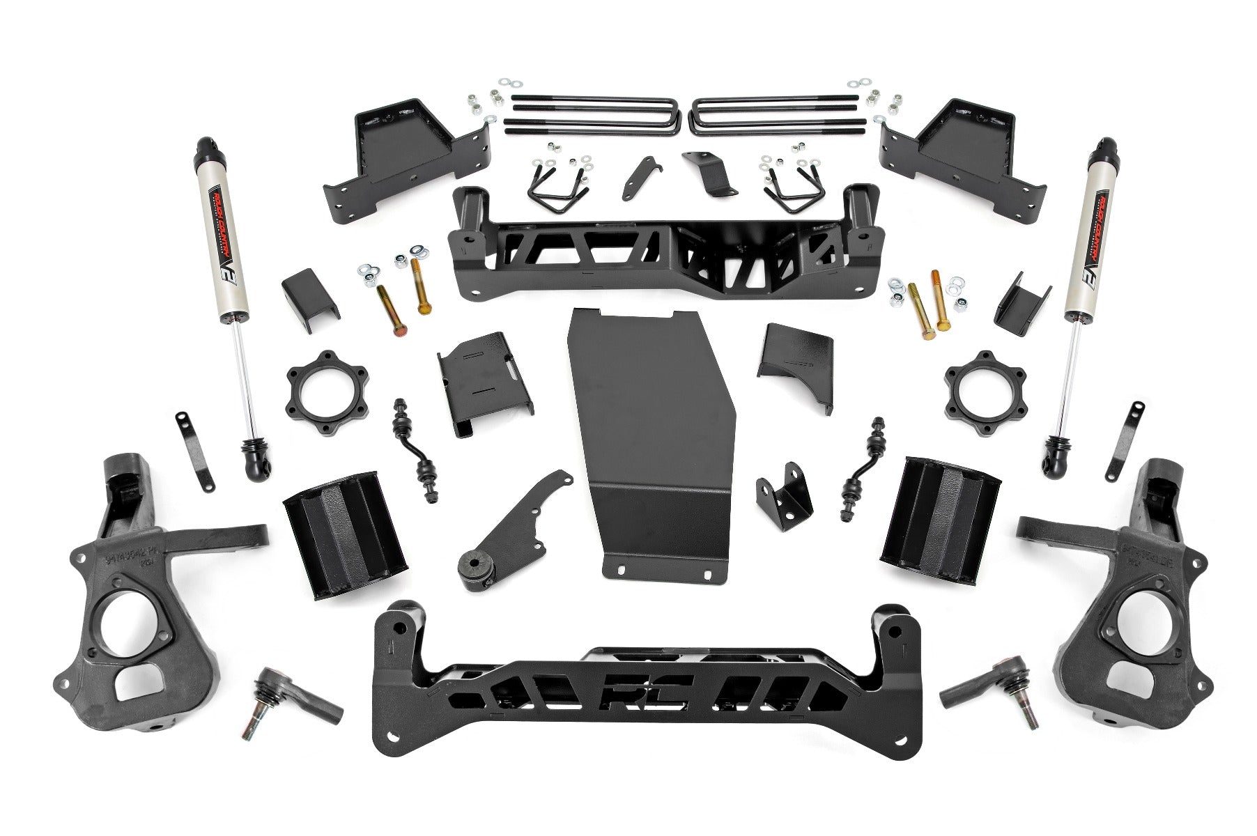 Rough Country 7 Inch Suspension Lift Kit w/V2 Shocks 14-18 Silverado/Sierra 1500 4WD Rough Country