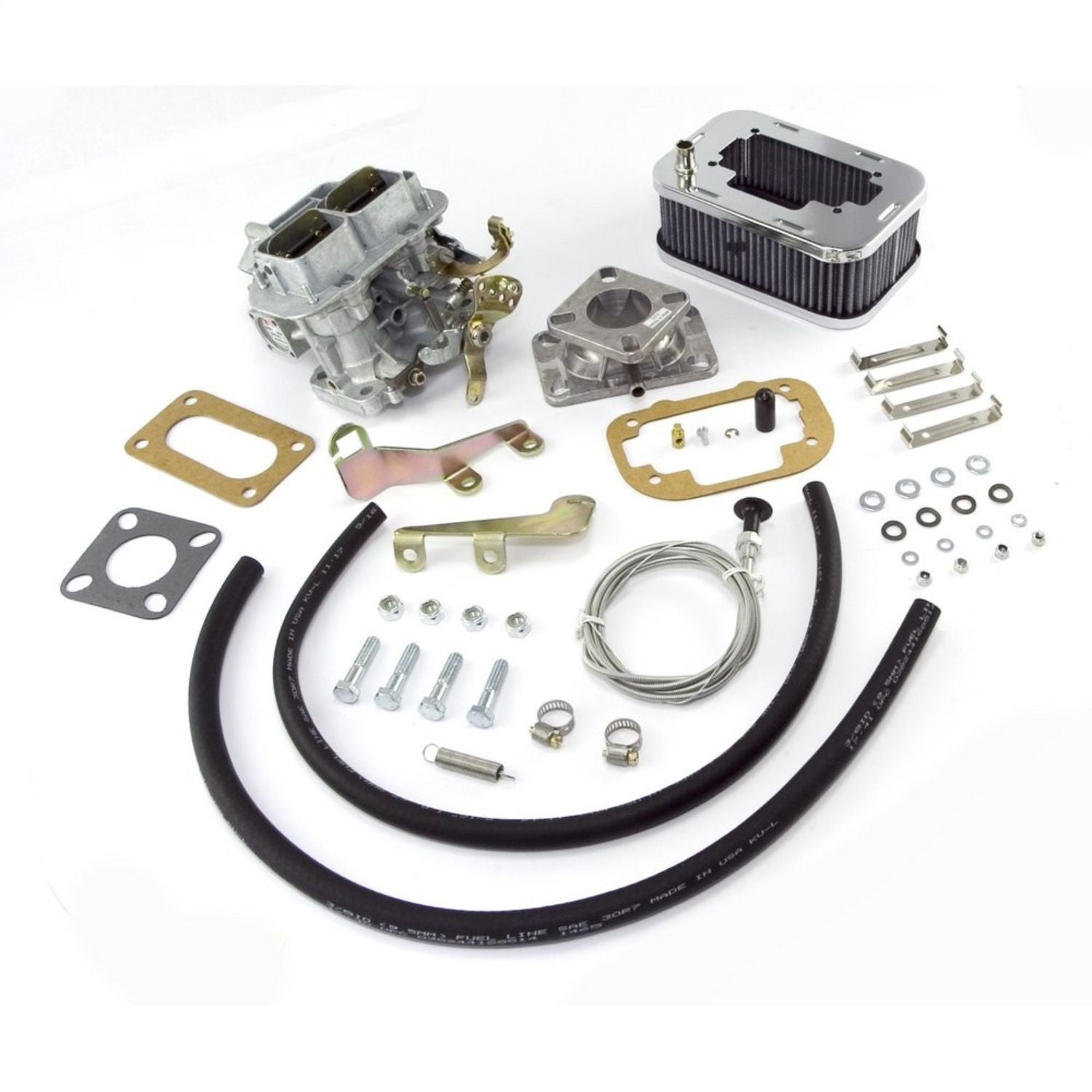 Performance Carburetor Conversion Kit Includes Extra Large High Life Air Filter/Stainless Steel Heat Shield/Hardware 1952-1966 Willys M38A1 1953-1964 CJ3B 1955-1971 CJ5 & CJ6 OMIX