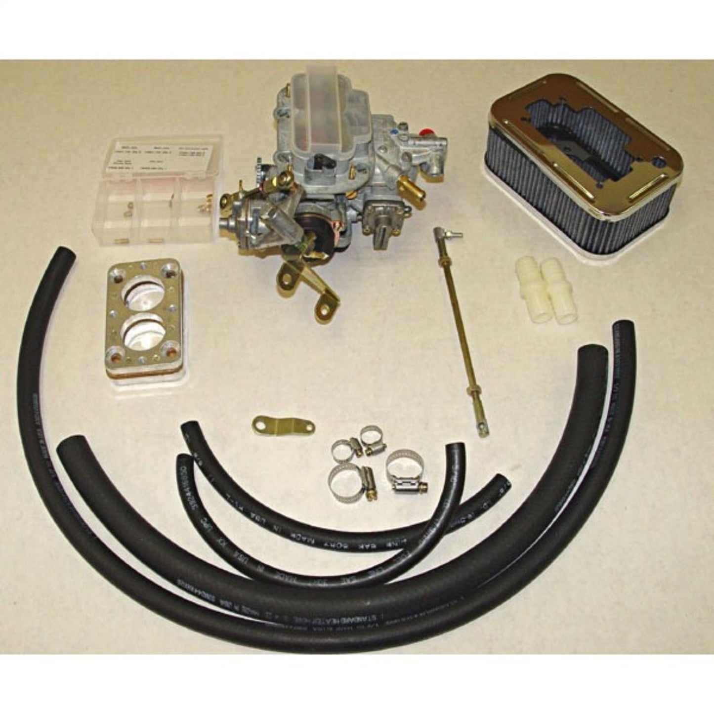Performance Carburetor Conversion Kit Includes Xlarge High Life Air Filter/Stainless Steel Heat Shield/Hdwr. 400 Cfm 38 Deg. OMIX