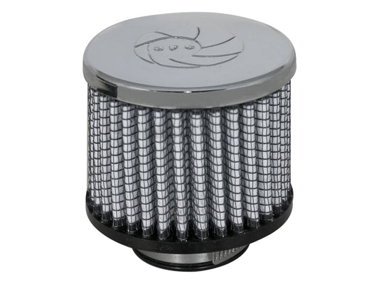 Magnum Flow Crankcase Vent Filter w/ Pro Dry S Media 1-3/8 Inch F x 3 Inch B x 3 Inch T x 2-1/2 Inch H - w/ Chrome Top aFe Power