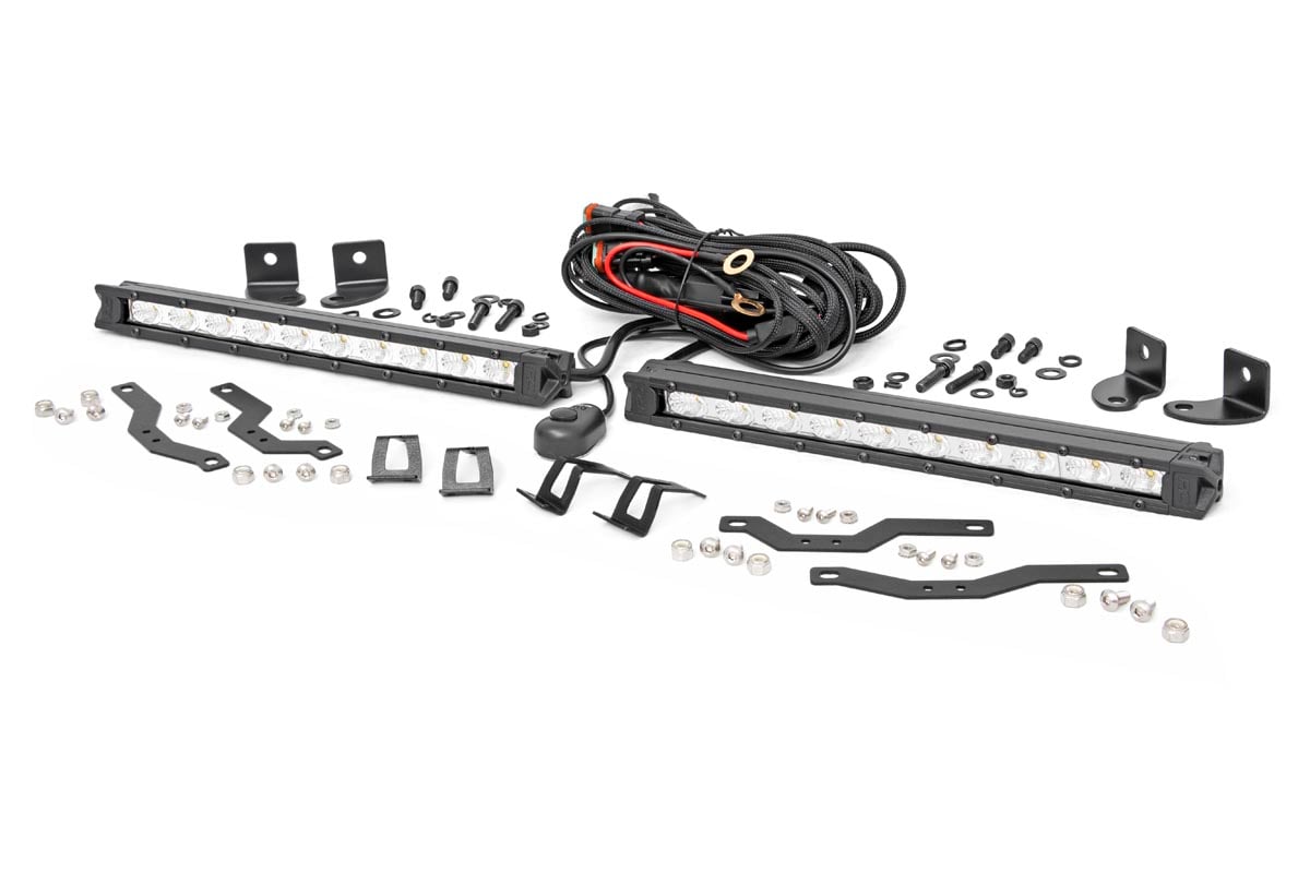 LED Light Kit | Grille Mount | 10" Chrome Slimline Pair | Ford F-150 (18-20) Rough Country