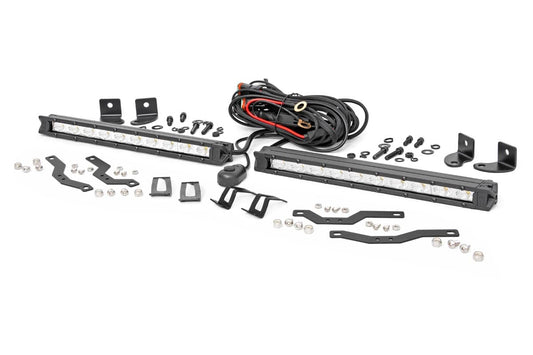 LED Light Kit | Grille Mount | 10" Chrome Slimline Pair | Ford F-150 (18-20) Rough Country