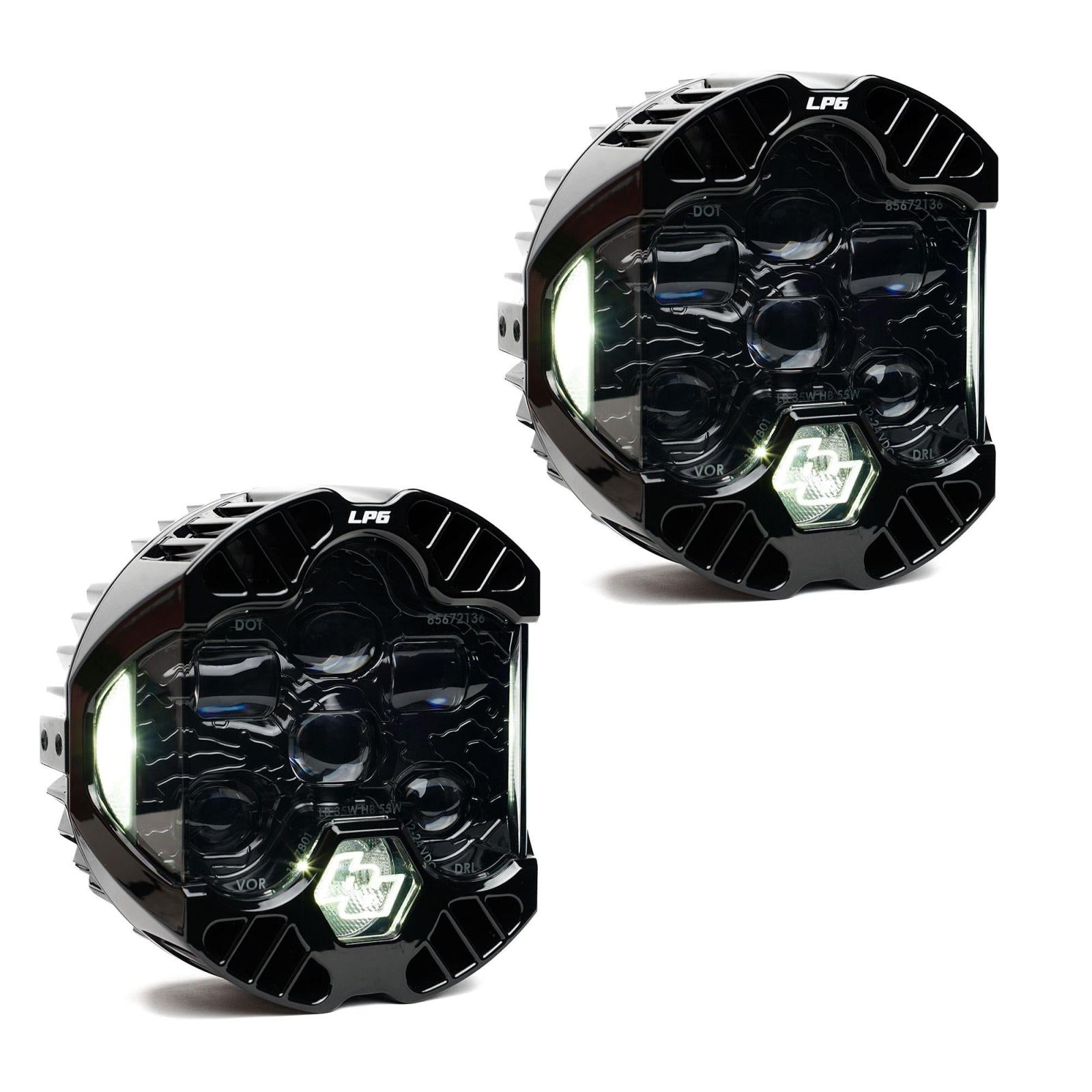 DOT LP6 LED Headlight Replacement Pair Universal (White) Baja Designs