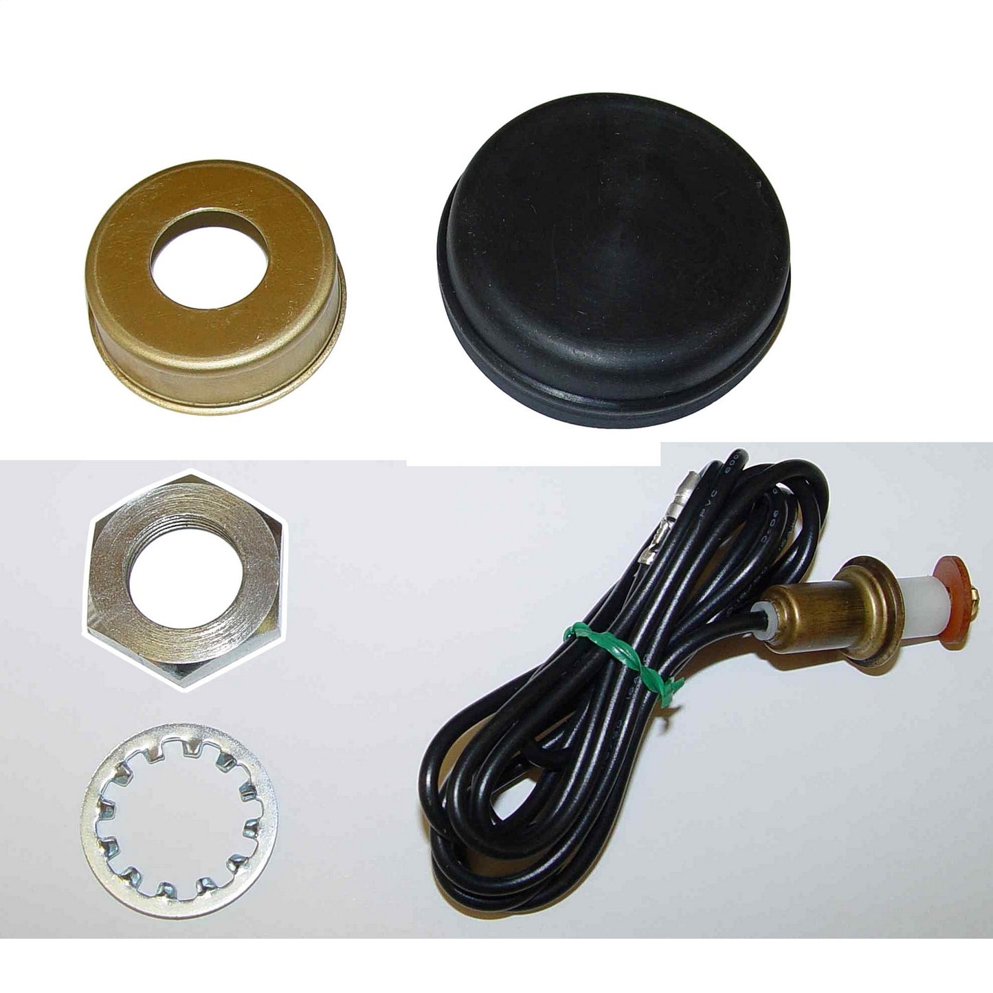 Horn Button w/Nut And Wiring Black 1966-1975 CJ5 / CJ6 OMIX