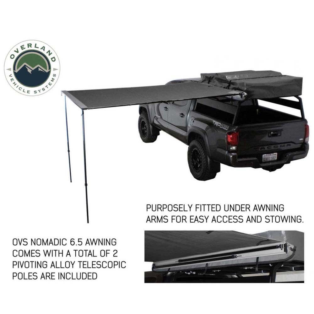 Overland Vehicle Systems Nomadic Awning 2.0 - 6.5' with Black Cover Overland Vehicle Systems