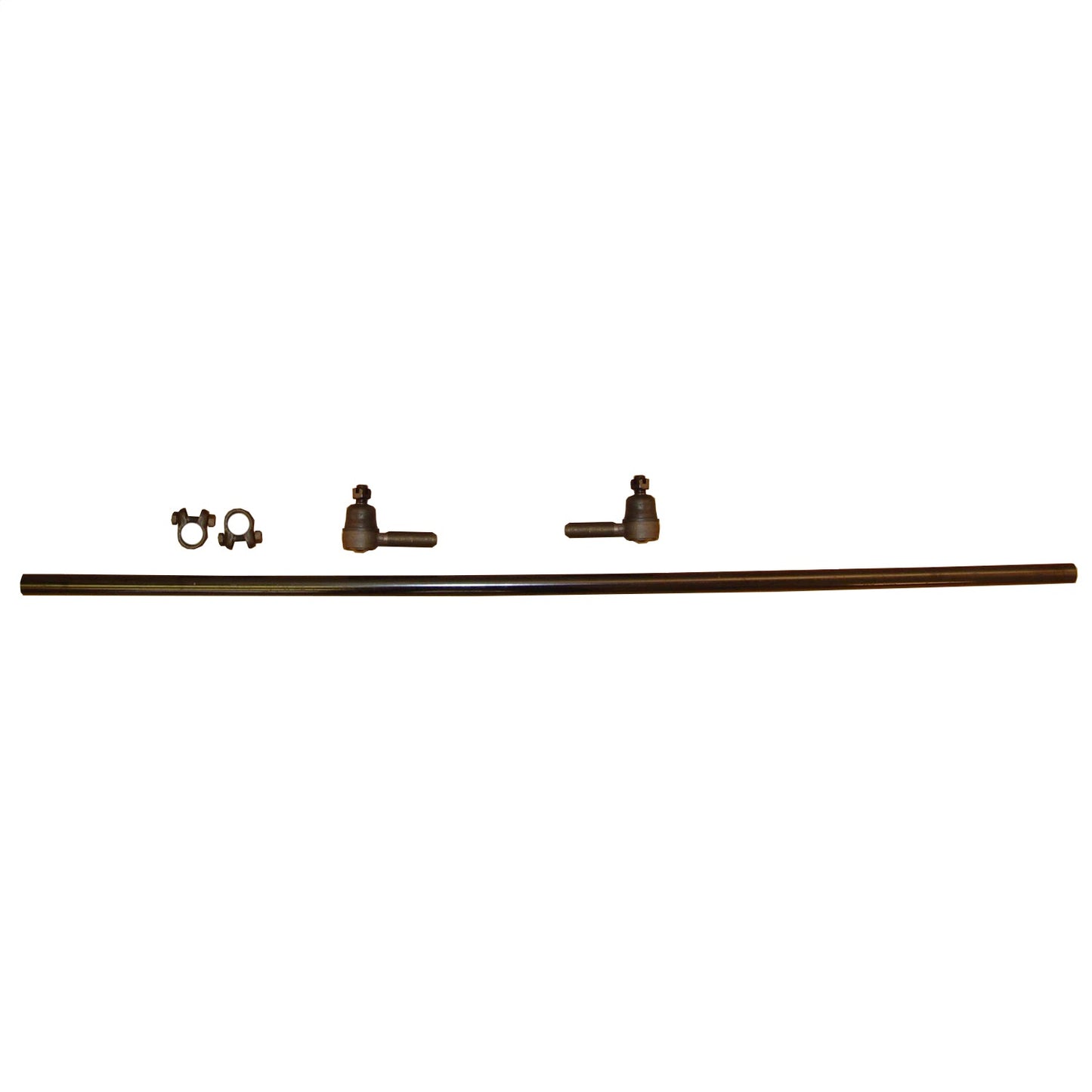 Tie Rod Assembly Includes Tie Rod Tube/2 Tie Rod Ends/Clamps w/Knuckle To Knuckle 43.75 Inch Tube Front At Steering Arm 1982-1983 CJ5 1982-1986 CJ7 / CJ8 Scrambler OMIX