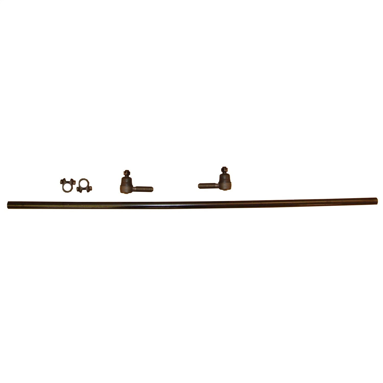 Tie Rod Assembly Includes Tie Rod Tube/2 Tie Rod Ends/Clamps w/Knuckle To Knuckle 43.75 Inch Tube Front At Steering Arm 1982-1983 CJ5 1982-1986 CJ7 / CJ8 Scrambler OMIX