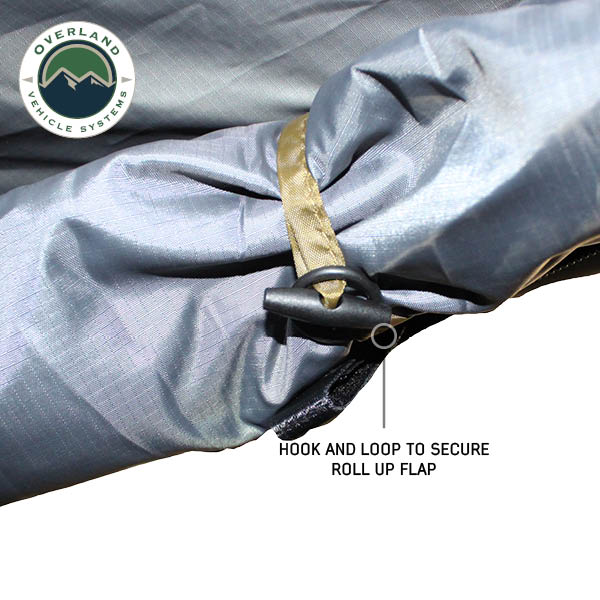 HD Nomadic 2.0 Awning Room Enclosure, Grey Body, Green Trim (4 Walls and Floor) Overland Vehicle Systems-12