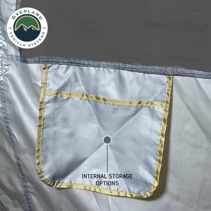 HD Nomadic 2.0 Awning Room Enclosure, Grey Body, Green Trim (4 Walls and Floor) Overland Vehicle Systems-13