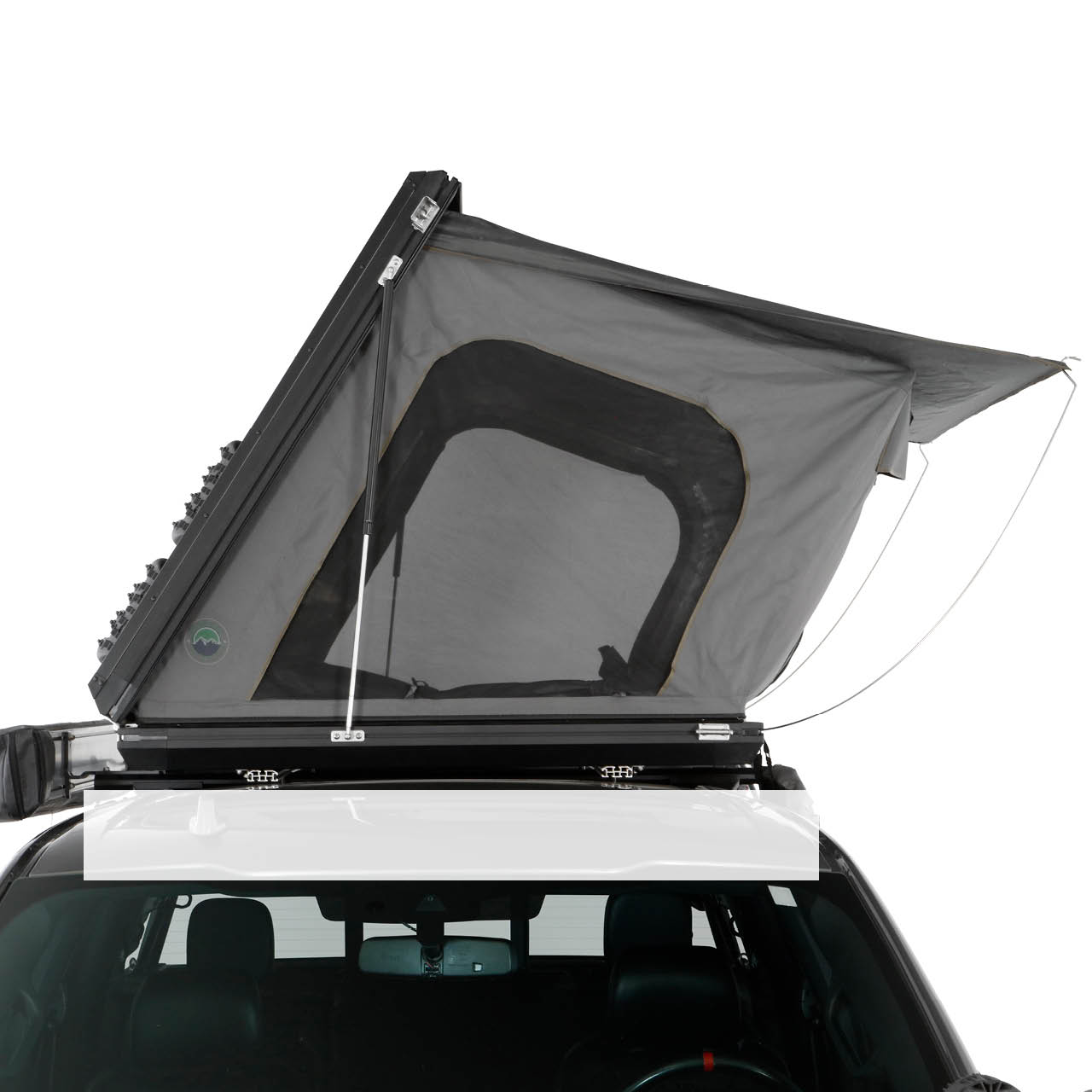 Overland Vehicle Systems Aluminum Clam Shell Roof Top Tent Sidewinder Side Opening Overland Vehicle Systems