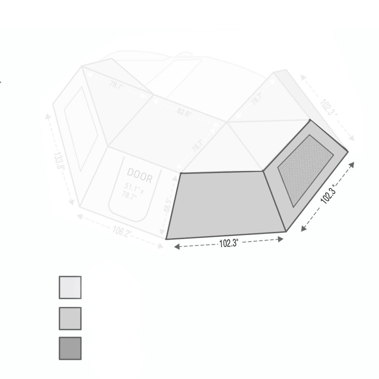 Overland Vehicle Systems 270 Awning Wall With Window - Nomadic Awning 270 Side Wall 2 Overland Vehicle Systems