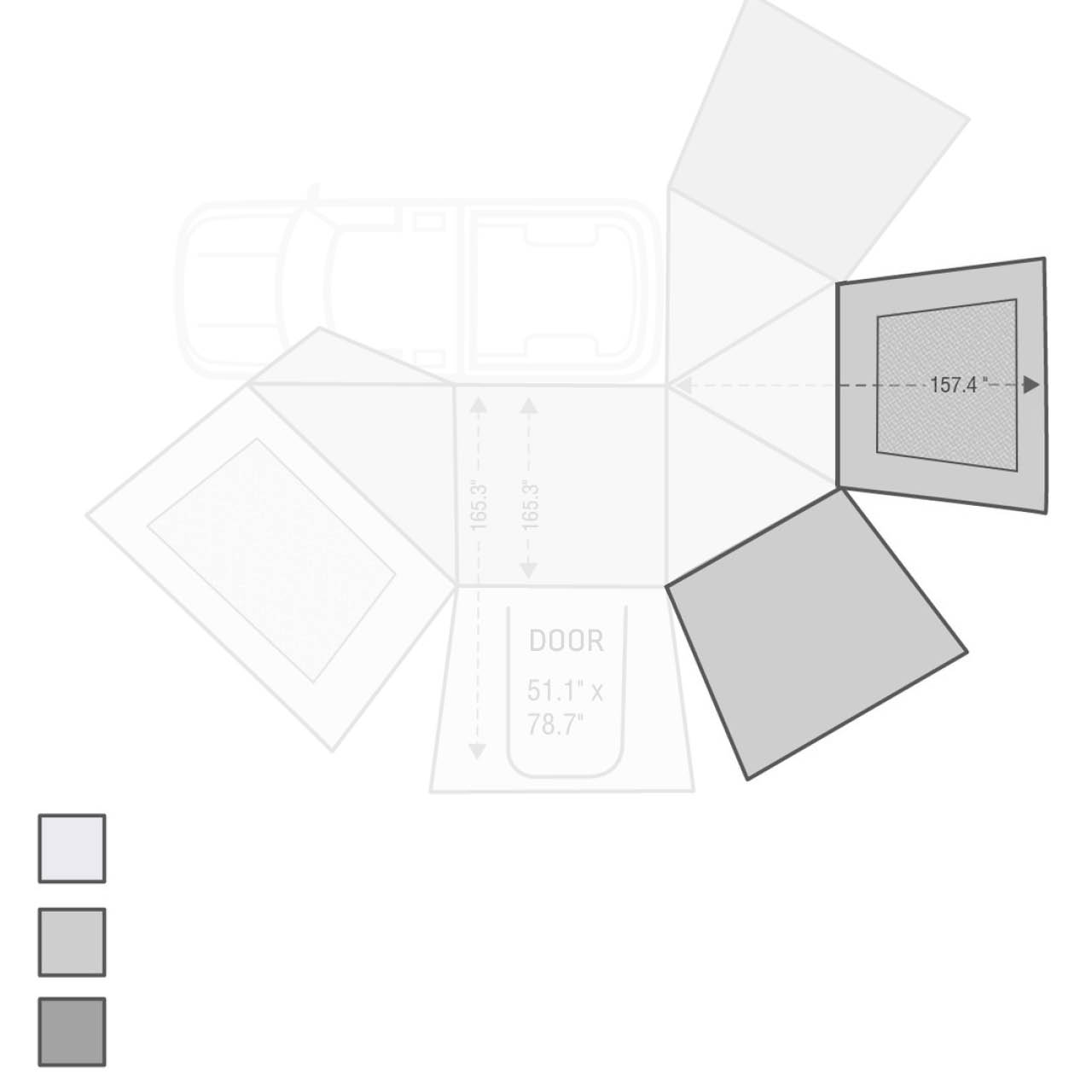 Overland Vehicle Systems 270 Awning Wall With Window - Nomadic Awning 270 Side Wall 2 Overland Vehicle Systems